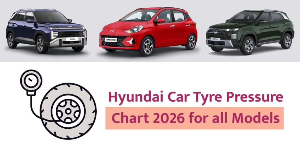 Hyundai Car Tyre Pressure Chart 2026 for all Models
