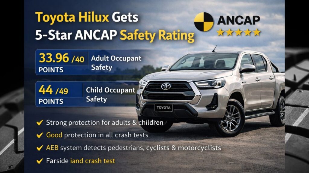 Toyota Hilux Gets 5-Star ANCAP Safety Rating